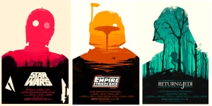 Redesigned movie posters for the original Star Wars series